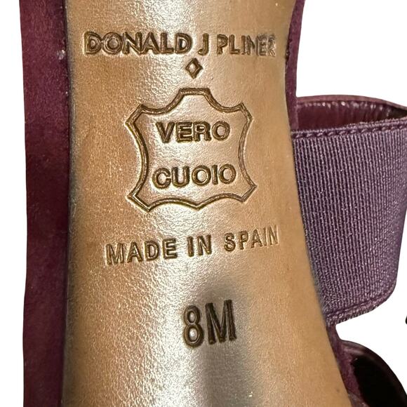 Donald J. Pliner Burgundy Criss Cross Prime Leather Pointy Toe Stiletto Heels 8 - Picture 2 of 12